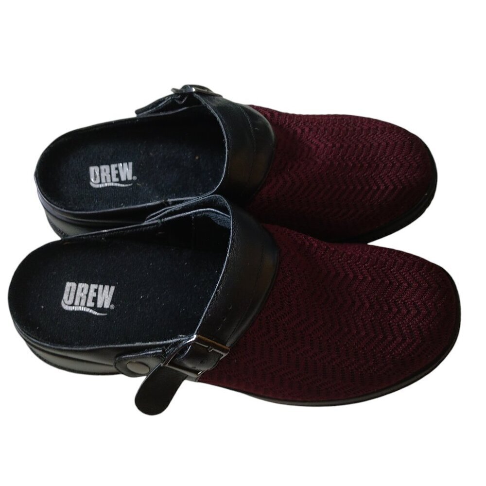 Drew Savannah Women's Size 8M Mule Clog Slingback Slip On Burgundy Casual - Picture 3 of 8